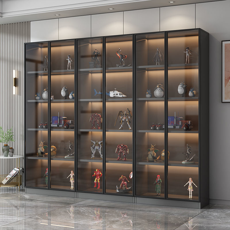 玻璃柜门轻奢玻璃门玩具收纳柜可订柜落地展示柜家用陈列柜展示柜