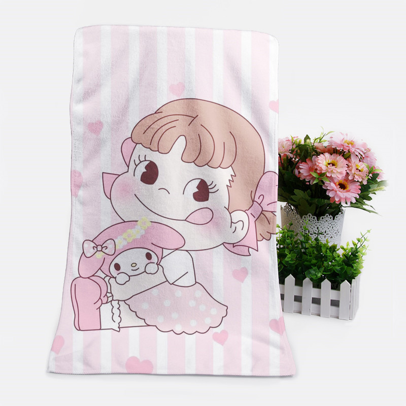 牛奶妹小女孩卡通动漫可爱萌萌哒浴巾沙滩巾毛巾面巾