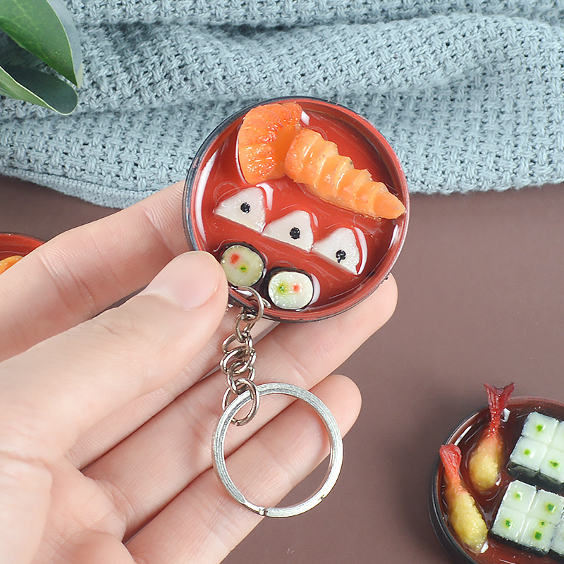 One Piece Dropshipping Simulation Food round Seaweed Sushi Bento Pendant Simulation Japanese Cuisine Seaweed Sushi Ornaments