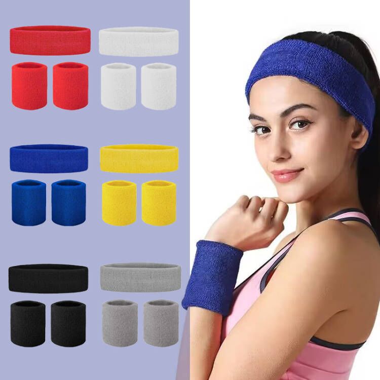 运动毛巾头带男女篮球羽毛球跑步吸汗头带涤棉护腕发带加logo刺绣