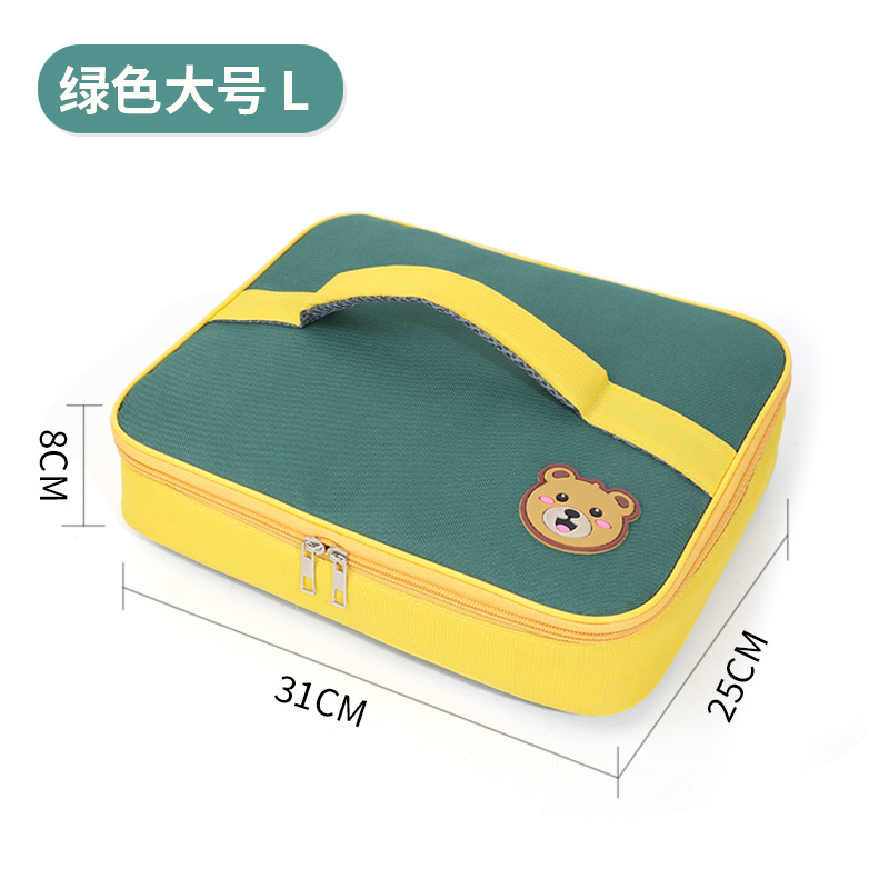Internet Celebrity Lunch Bag Large Capacity Flat Student with Rice Lunch Bag Portable Outdoor Portable Insulation Lunch Box Bag