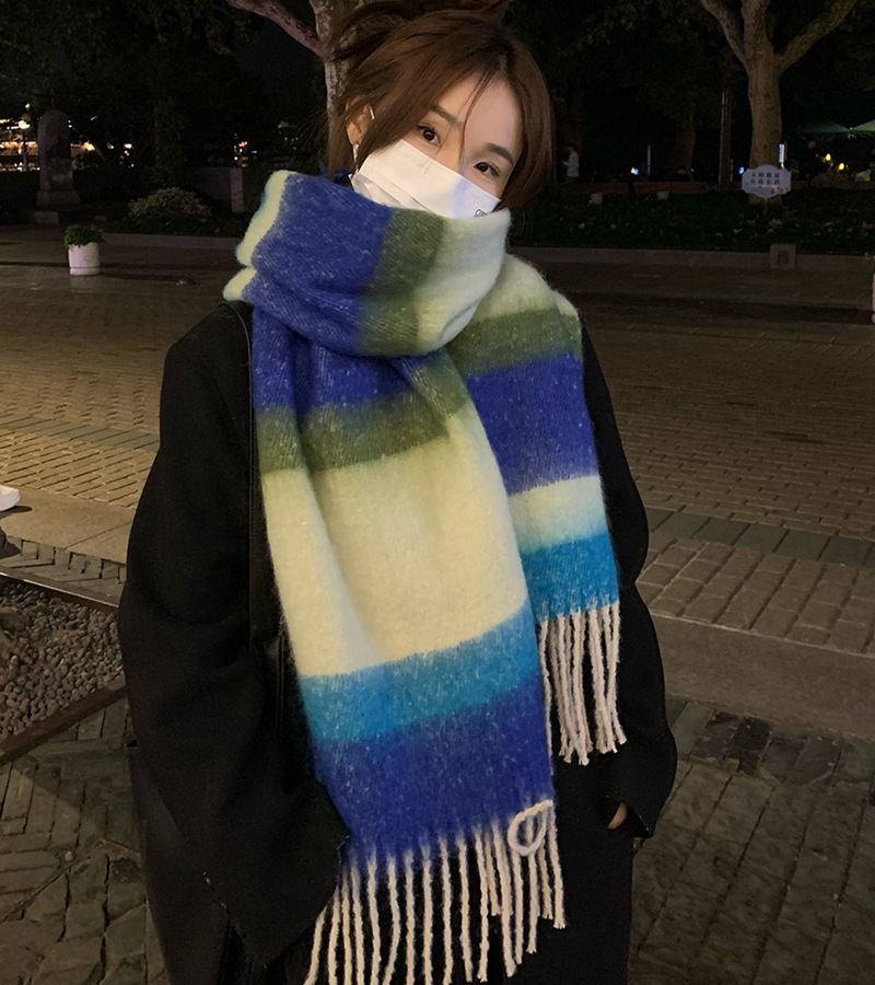 2023冬季新款韩版马海毛围巾高级感百搭保暖仿羊绒披肩围脖-阿里巴巴