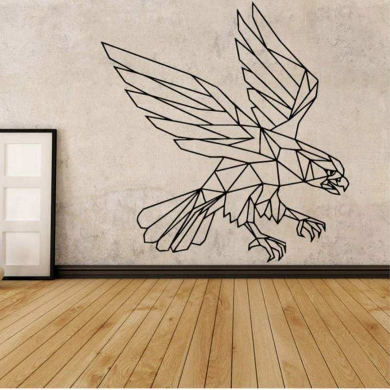 几何线条老鹰 雄鹰展翅图案 客厅卧室创意精雕墙贴-阿里巴巴