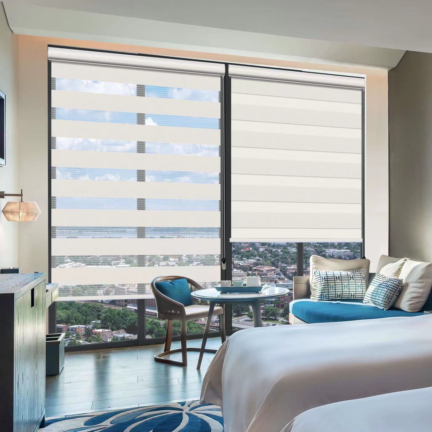 新款单色调光柔纱帘升降拉珠卷帘厨房办公室遮阳防尘窗帘工厂直供