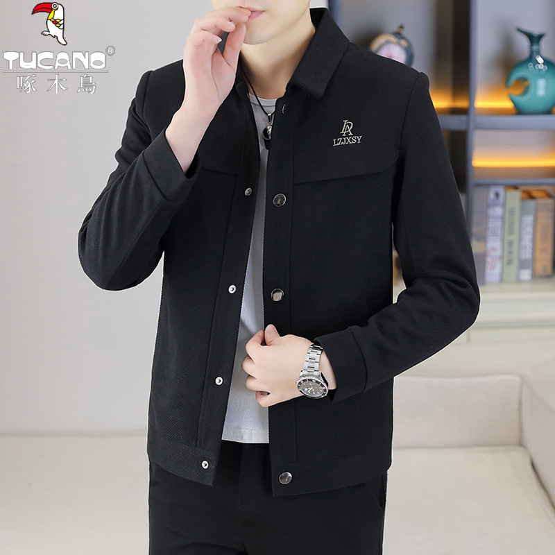 tucano/啄木鸟男装外套春秋季新款中青年灯芯绒外衣男士休闲夹克