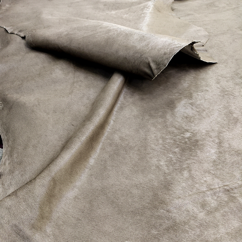 现货马皮革真马毛革马毛毛革一体整张单色家具箱包面料