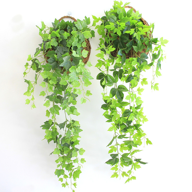枫叶绿色装饰植物藤条塑料树叶子挂花壁挂假花绿植挂墙壁吊兰