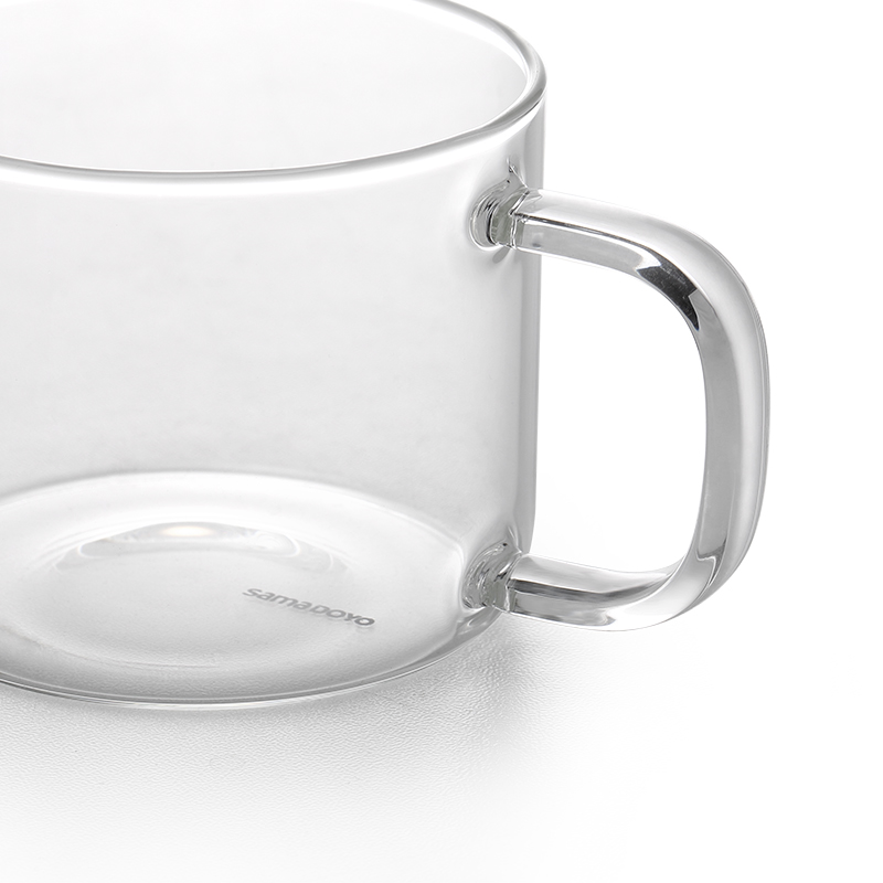 4jsh尚明耐热加厚玻璃小茶杯功夫品茗杯 带把酒杯玻璃水杯子白酒