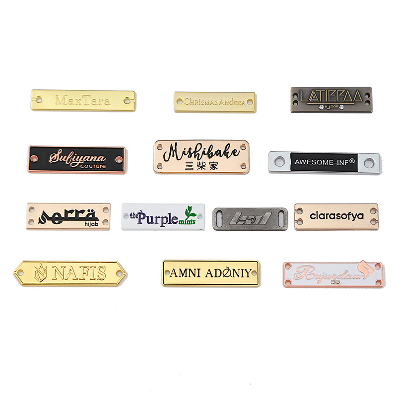 Factory Direct Sales Metal Rectangular Signs Perforated Stitching Clothing Bags Trademark Accessories Hardware Nameplate
