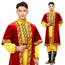 男士新疆舞蹈服装丝绒少数民族舞蹈演出服女新疆舞台歌舞服装