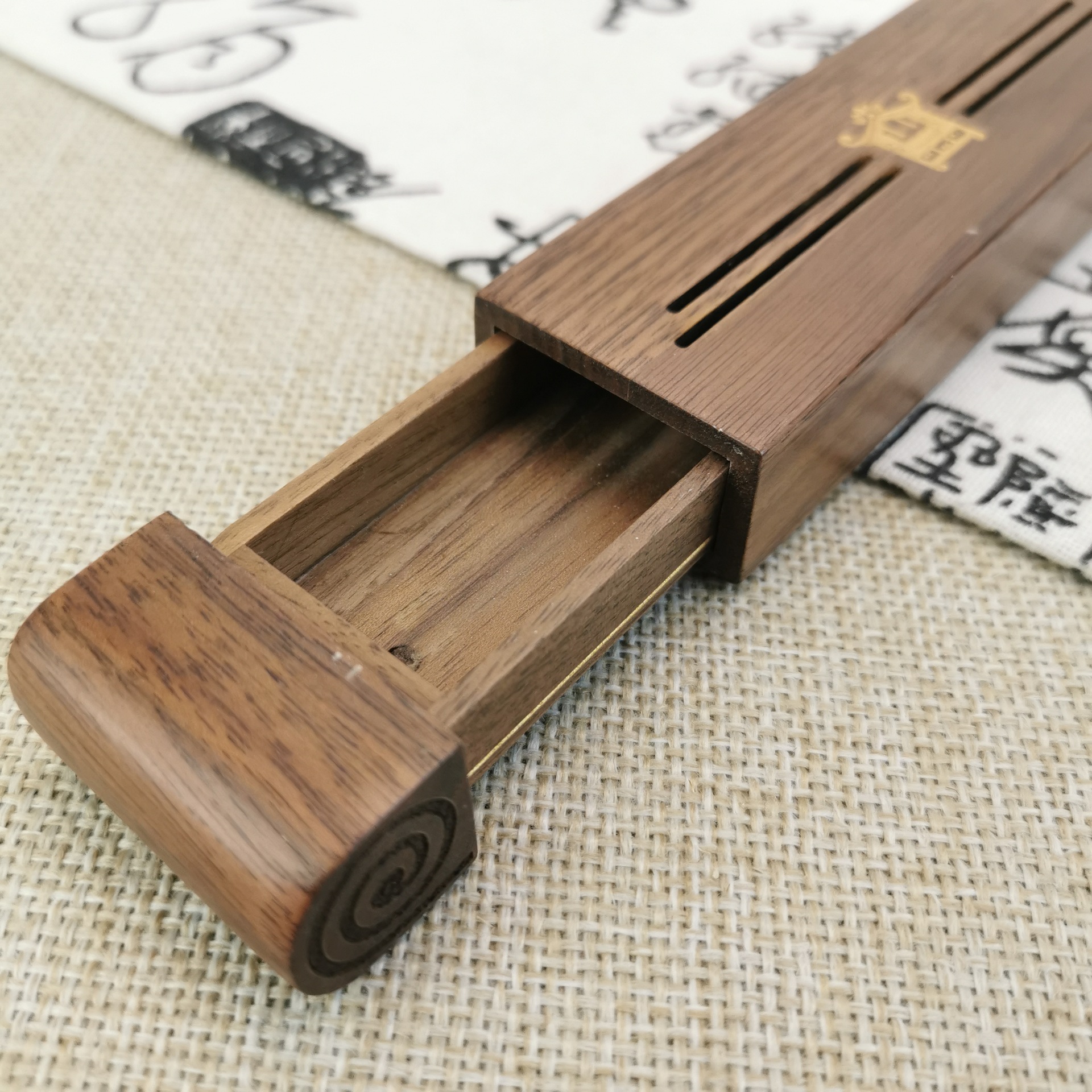 沉香盒楠竹香盒黑檀木家用线香盒香沉香檀香盒线香盒木盒定 制log