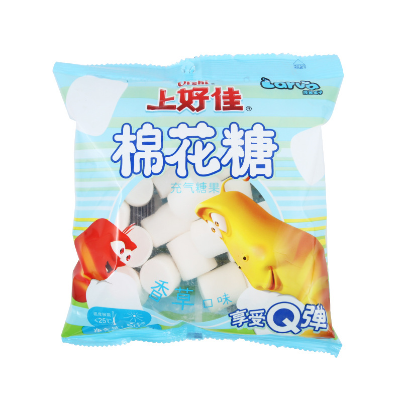 上好佳棉花糖80g袋装香草莓苹果烘焙牛轧软糖果超软小吃儿童零食
