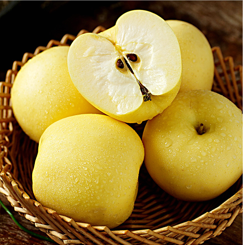山东烟台黄金奶油富士新鲜水果脆甜4.5-5斤大果