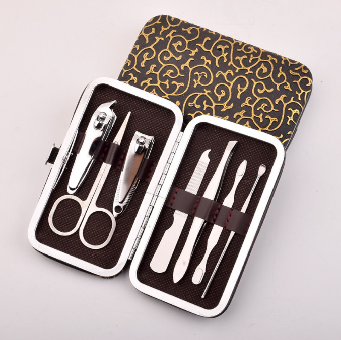 Wholesale 7-Piece Manicure and Pedicure Manicure Nail Clippers Nail Scissors Nail Clippers Beauty Tools Set Customizable Logo