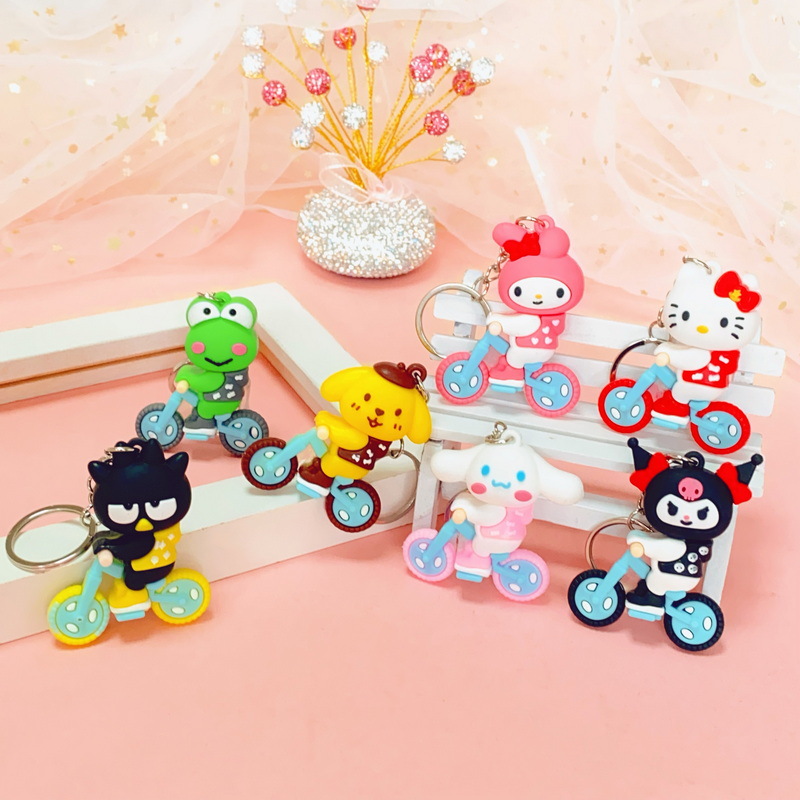 Cute Bicycle Sanrio Cartoon Key Button Pendant Bicycle Clow M Melody Cinnamoroll Babycinnamoroll Small Gift