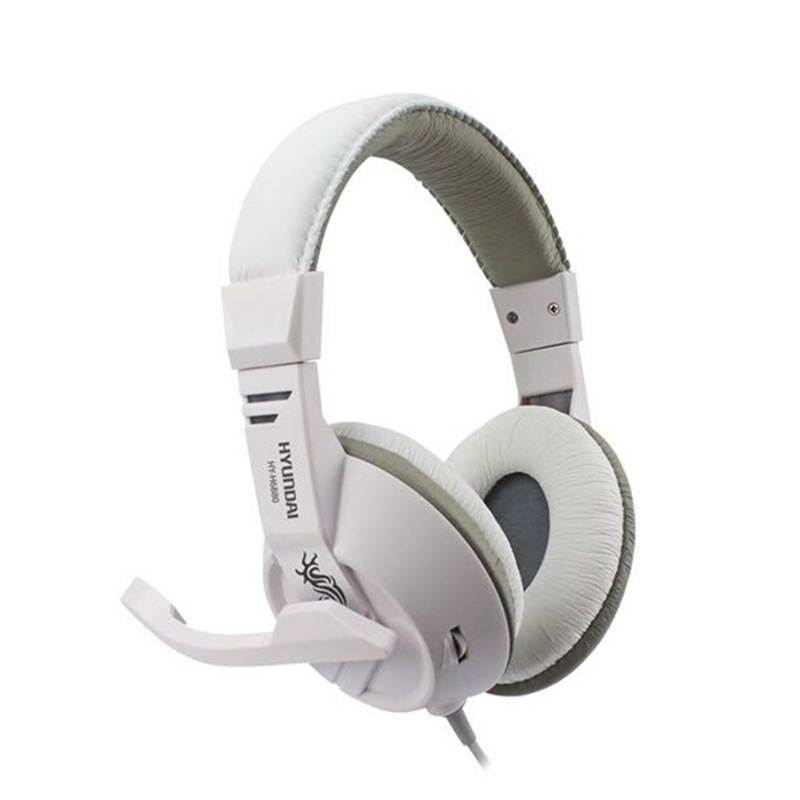 现代h6880家用办公头戴式重低音耳机3.5双插头电脑影音立体声耳麦