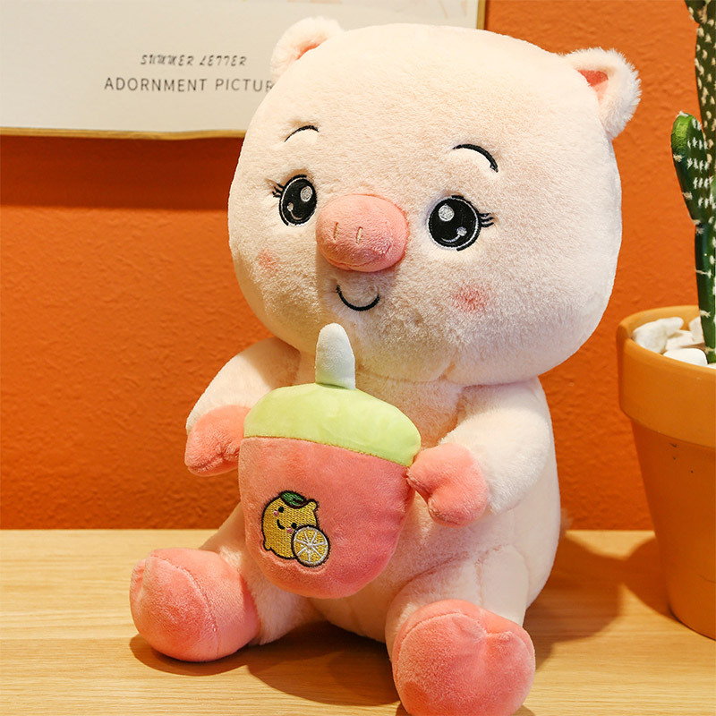 创意新款果汁小猪毛绒玩具猪猪公仔玩偶布娃娃抱枕源头批发猪猪仔