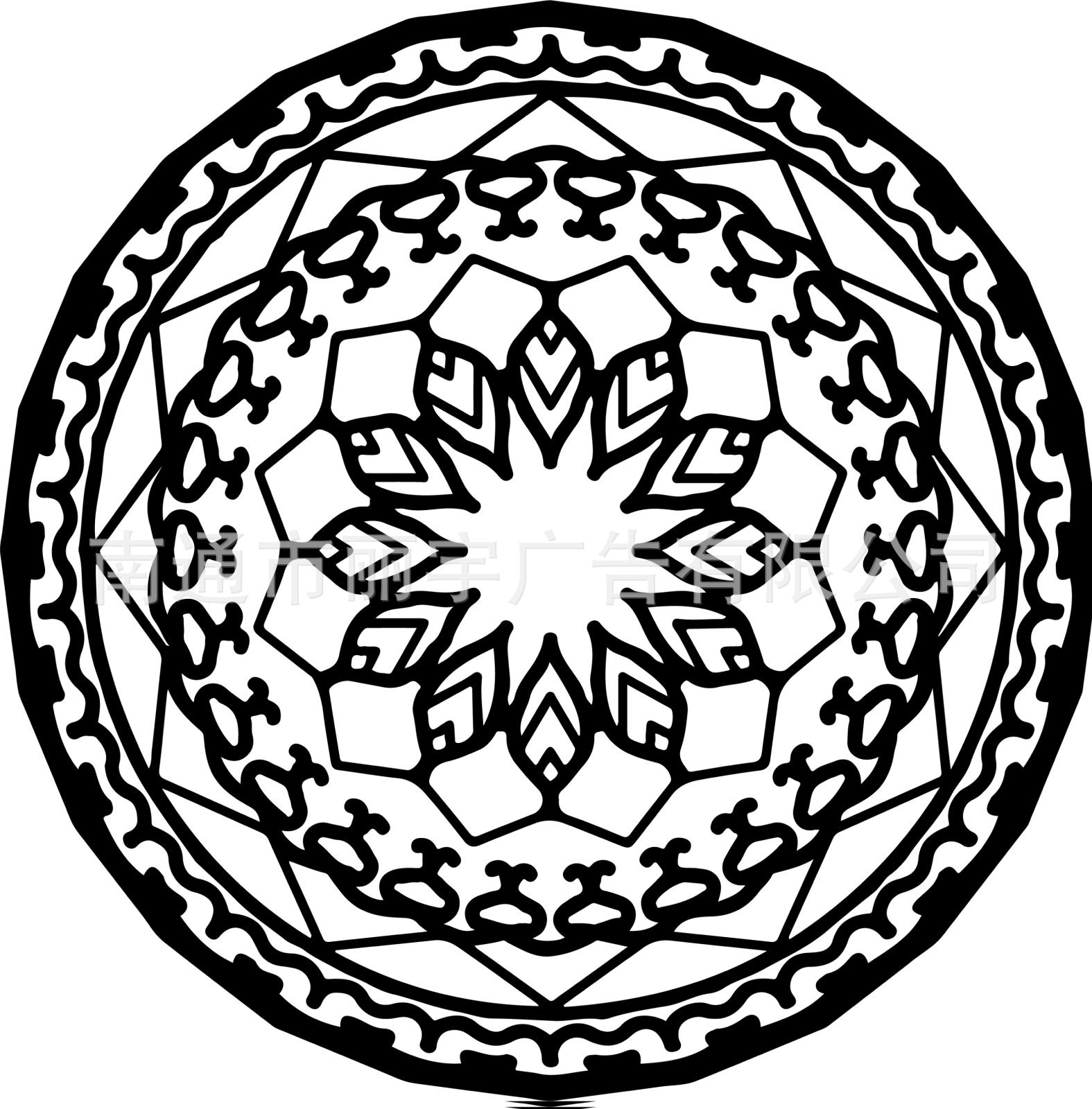 圆形 莲花 花朵图案自粘可移除pvc 墙贴 贴纸 装饰贴 装饰门贴