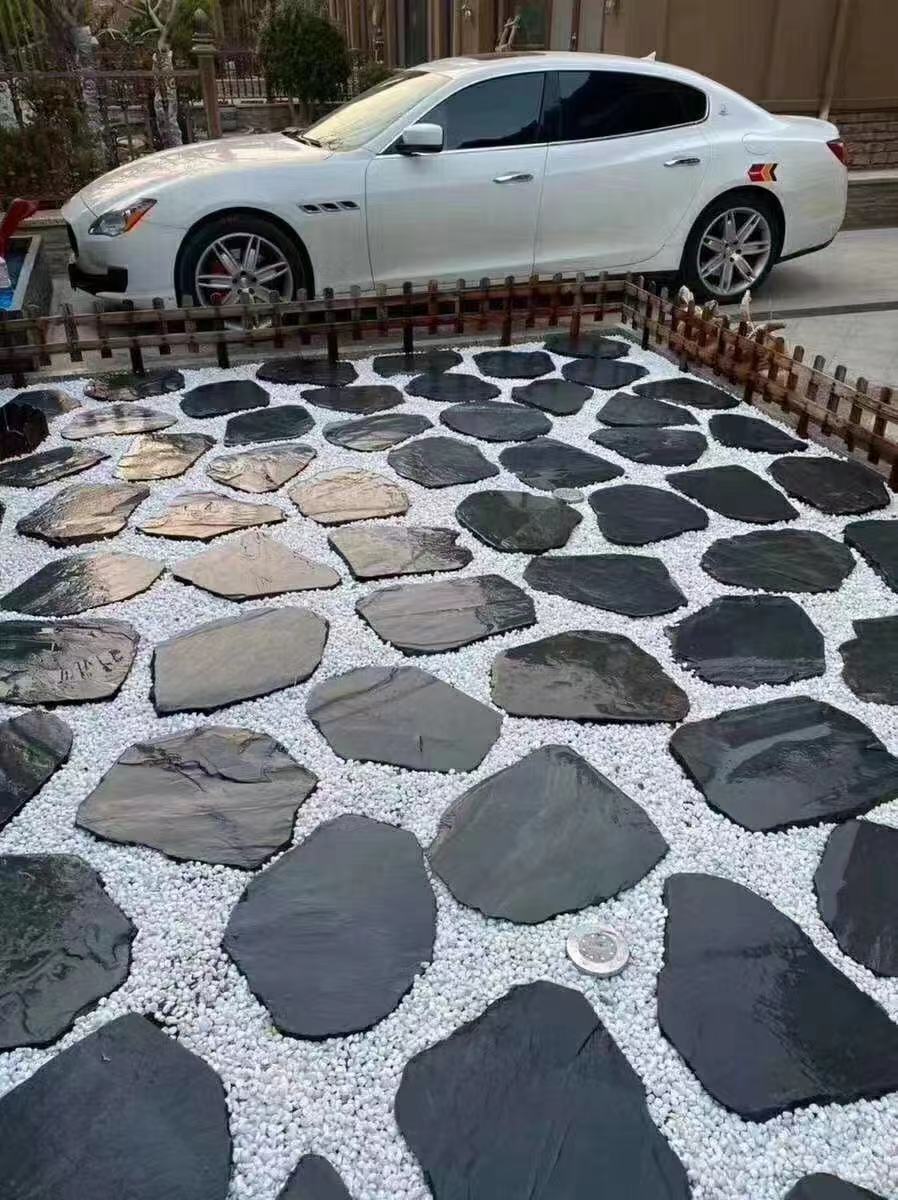 青石板厂家踏步石庭院花园草坪垫脚汀步石户外园林地砖脚踏铺路石