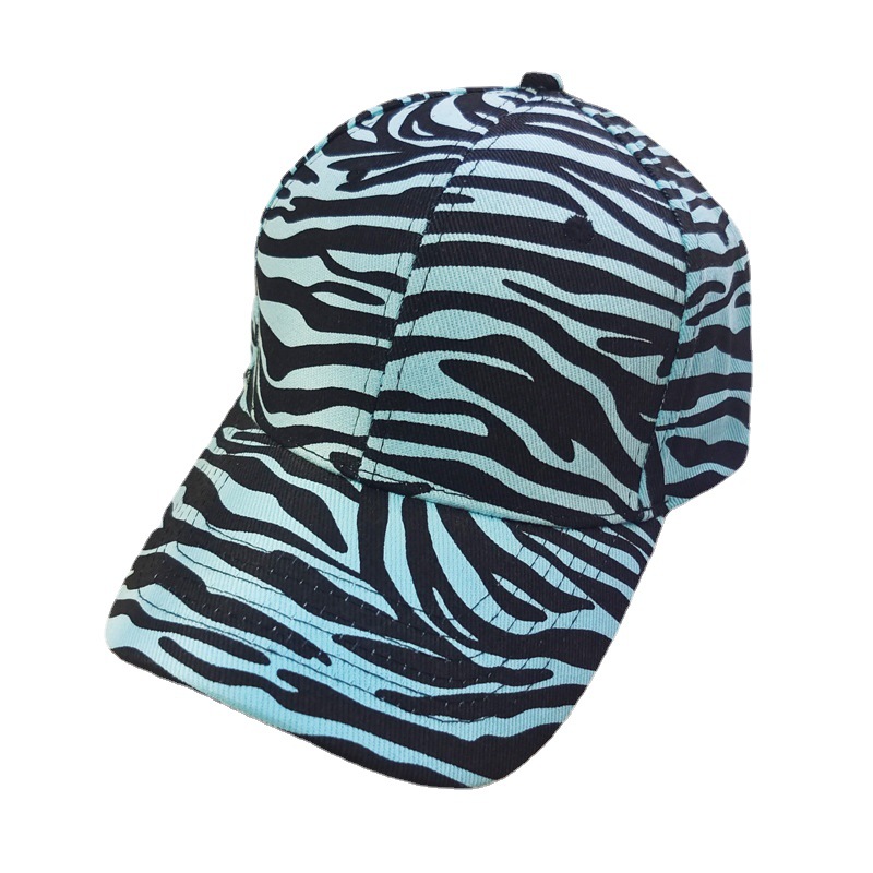 Korean Style Zebra Print Baseball Cap Men's and Women's Fashion Casual Curved Brim Sun Protection Sun Hat Foreign Trade Fashion Peaked Cap