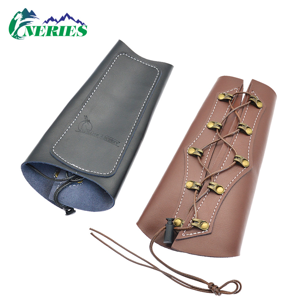 射箭护臂反曲美猎弓牛皮护臂弓箭护手护具左右手通用射击射箭护具