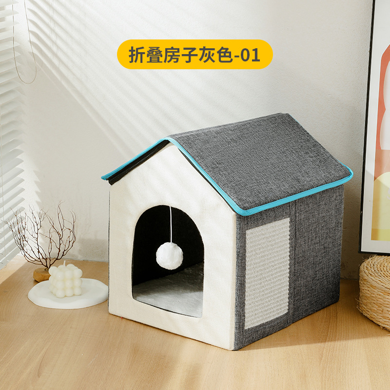 Amazon New Pet House Four Seasons Universal Cat Nest Winter Warm Nest Semi-Enclosed Large Space with Sisal