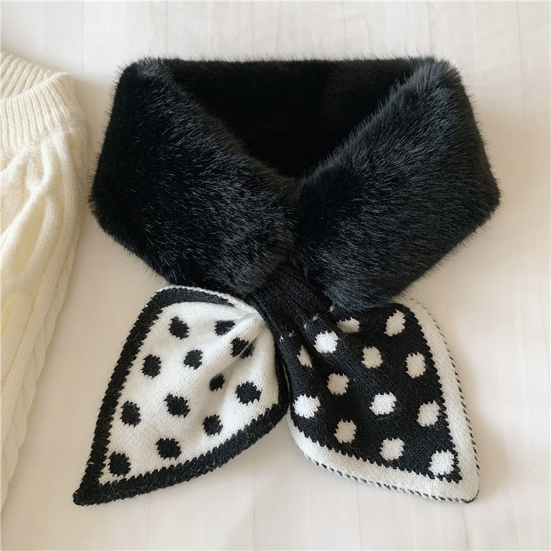 围脖女新款毛绒围巾女冬款网红韩版百搭毛领女加厚保暖仿兔毛脖套