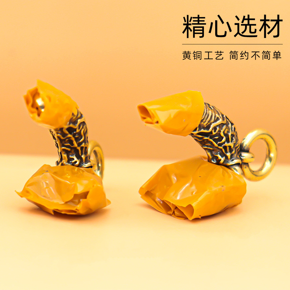 Chicken Small Pendant Source of Life Ornaments Brass Retro Creative Personality Car Key Ring Pendant Cross-Border Wholesale