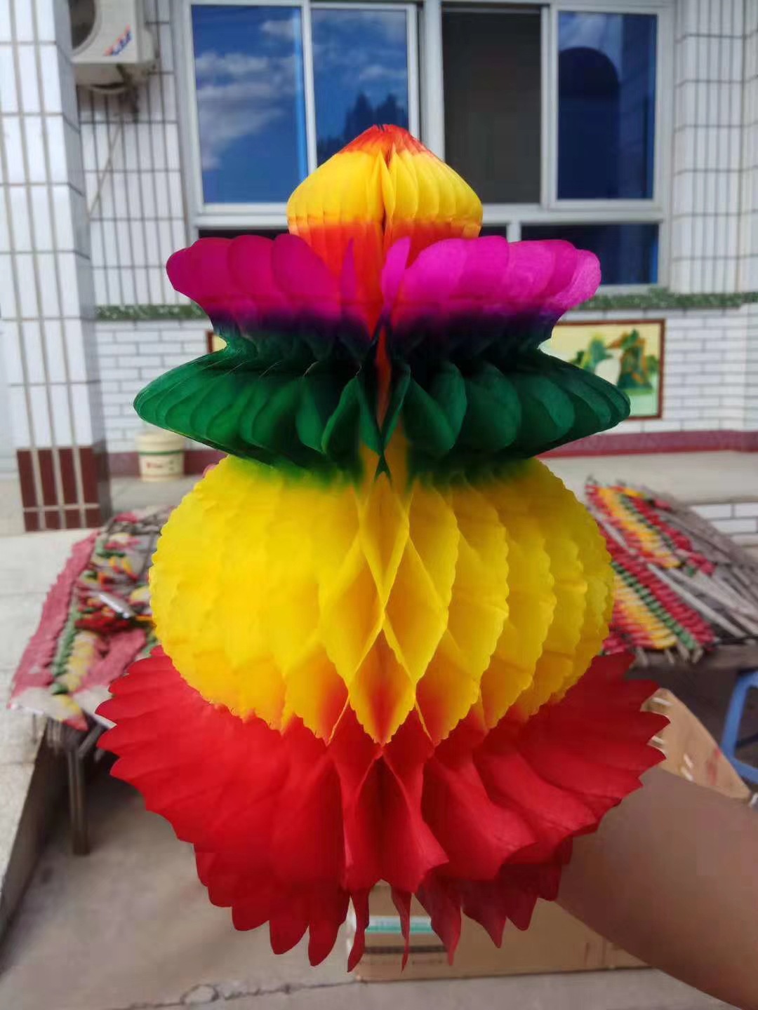 殡葬用品 翻桃 拷贝纸莲花宝 宝塔纸扎蟠桃水果 菠萝 葫芦 寿桃