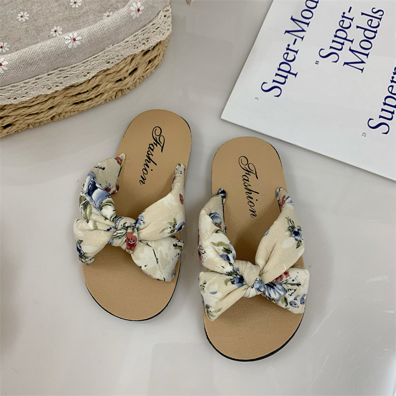 Bohemian Style Girls' Sandals Children's Slippers Sponge Comfortable Soft Casual Indoor and Outdoor Printed Fabric Sandals