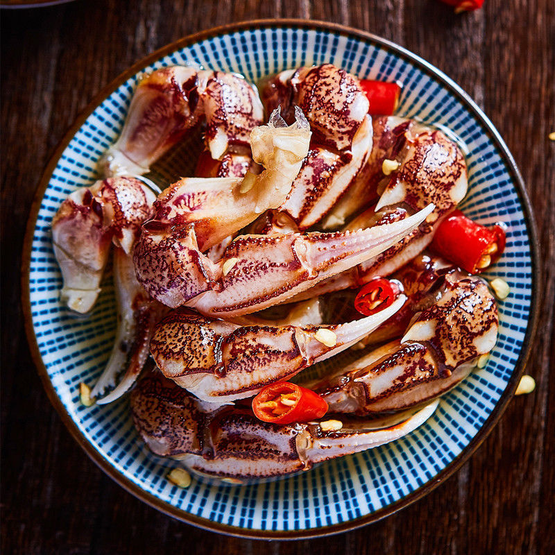 批发醉蟹钳麻辣蟹钳宁波特产即食辣味螃蟹脚网红零食小吃夜宵工厂