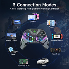 2024电商热销RGB三模无线游戏手柄X15,EasySMX品牌专供游戏控制器