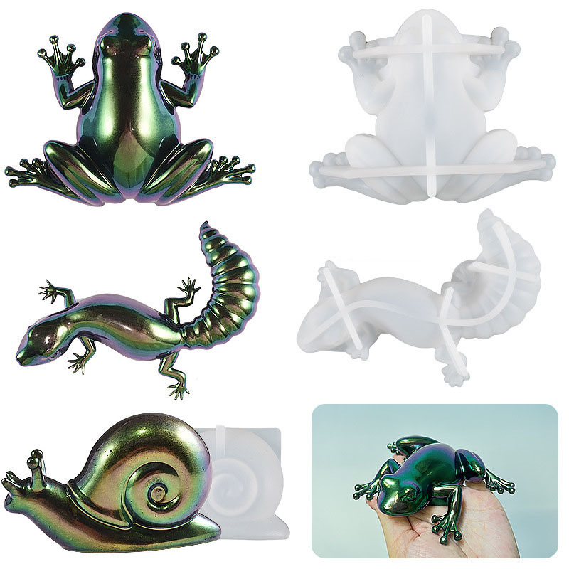 DIY Crystal Glue Easter Frog Lizard Snail Small Animal Decoration Ornaments Silicone Mold
