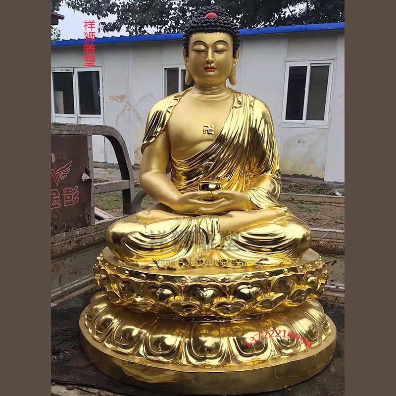 祥狮铜佛像摆件如来三宝佛释迦摩尼阿弥陀佛药师佛像大全佛堂供奉
