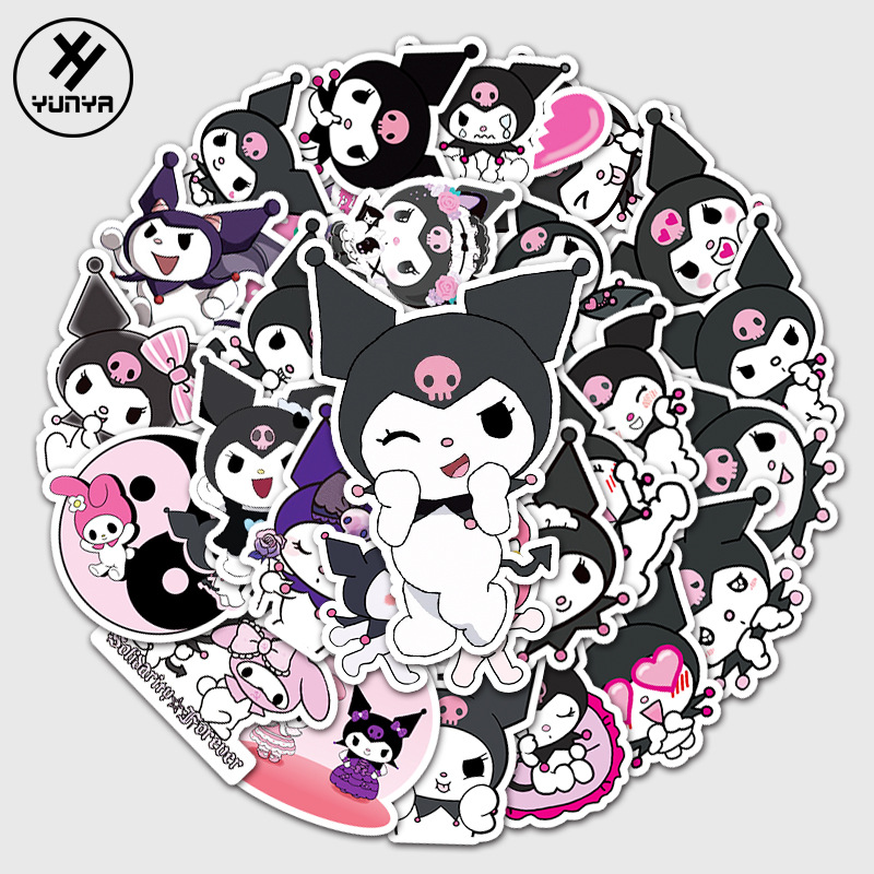 50张卡通库洛米形象涂鸦贴画行李箱笔记本电脑汽车滑板车装饰贴纸