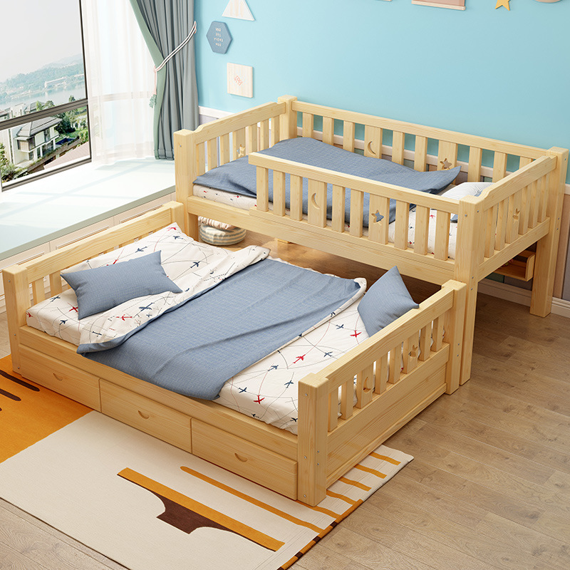 交错式上下床错位型复式二楼床双层床高低床儿童床子母床成年木床