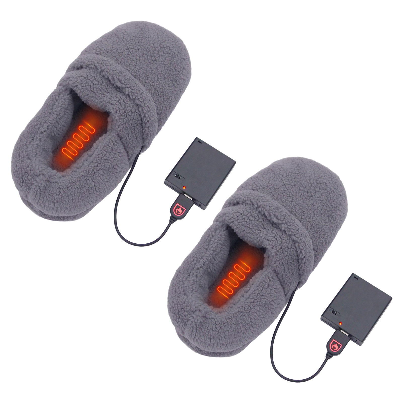 usb充电加热棉鞋智能居家发热保暖男女拖鞋室内暖脚宝跨境电暖鞋