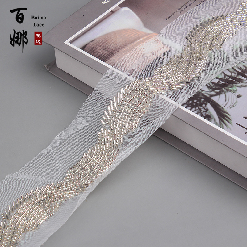 Bai Na New Pearl Embroidery Lace Ribbon Bar Code Home Textile Dress Shoes and Hats Bags Clothes Accessories Accessories