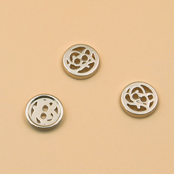 小香风金属纽扣合金镂空两眼手缝扣广东金高档衬衫风衣辅料装饰扣