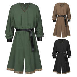 新款文艺复兴时期圣殿骑士束腰外衣维京骑士海盗复古舞台表演服