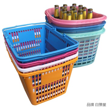 塑料手提篮买菜筐拎酒篮子加厚超市购物篮购物筐拣货分类筐全新料