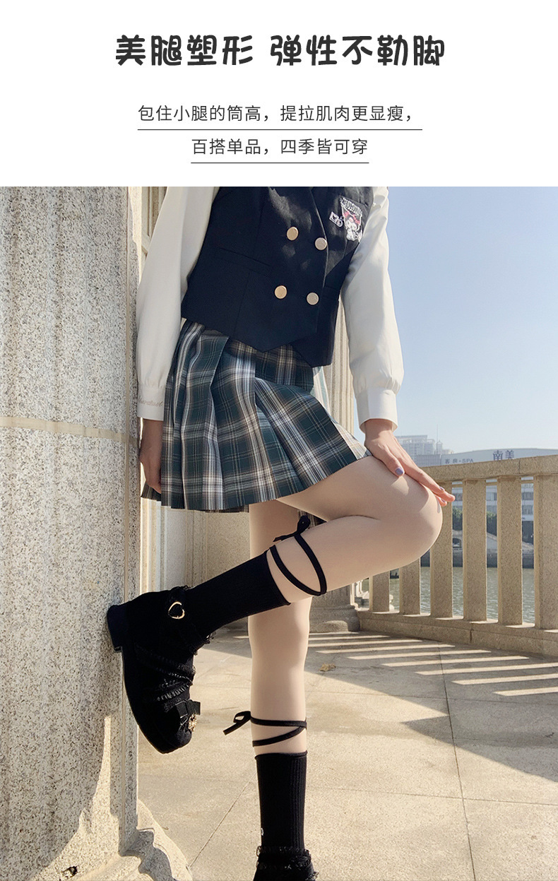 女士ins潮jk韩版交叉黑色绑腿袜中筒袜长袜小腿袜夏季薄款长筒袜
