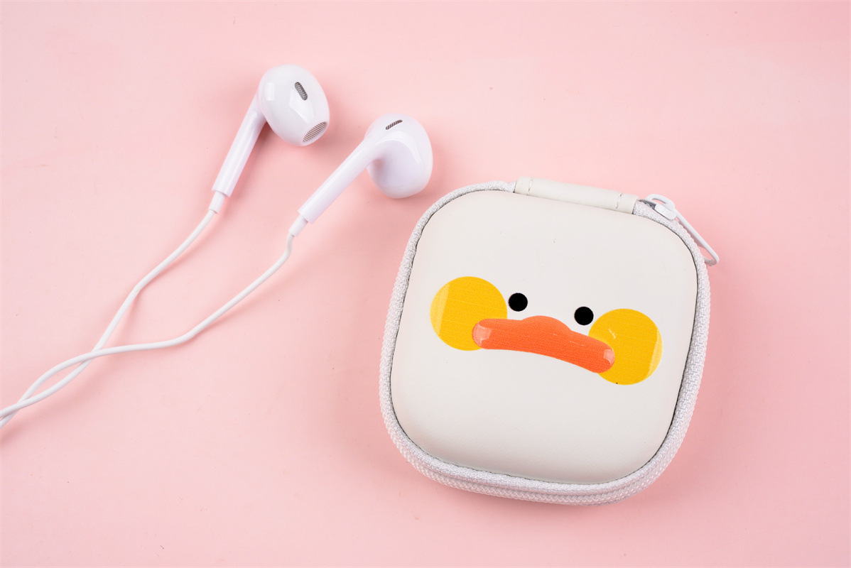可爱耳机送收纳盒时尚小鸭子卡通学生女生耳机 e269