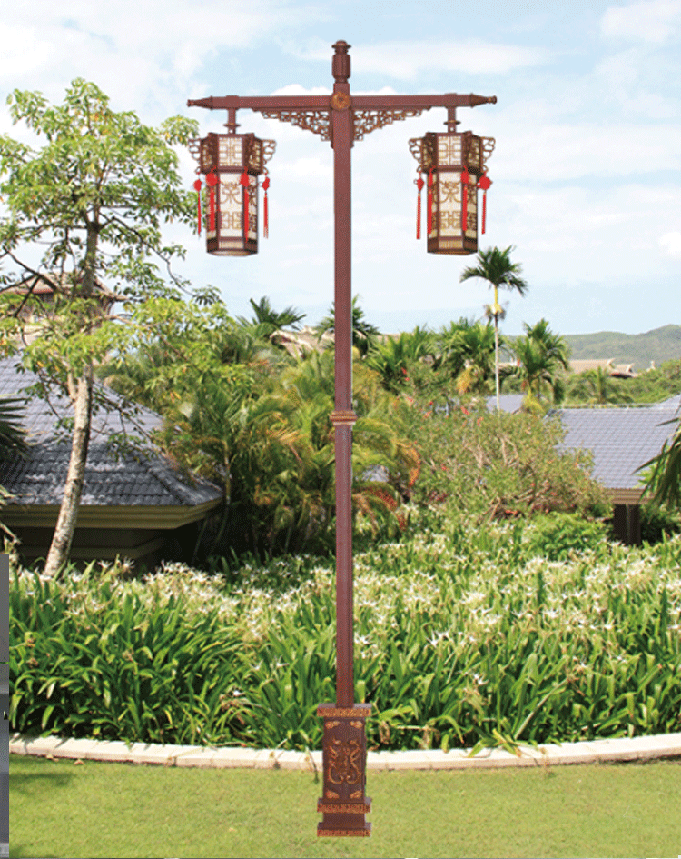 复古灯笼庭院灯 led民族风景区公园双头仿古庭院灯中式景观路灯