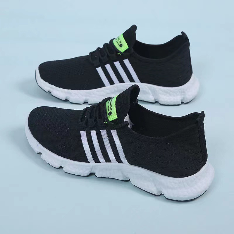 2023 Spring and Summer New Popcorn Bottom Casual Shoes Men's Fly-Knit Sneakers Male Student Comfortable Sneakers