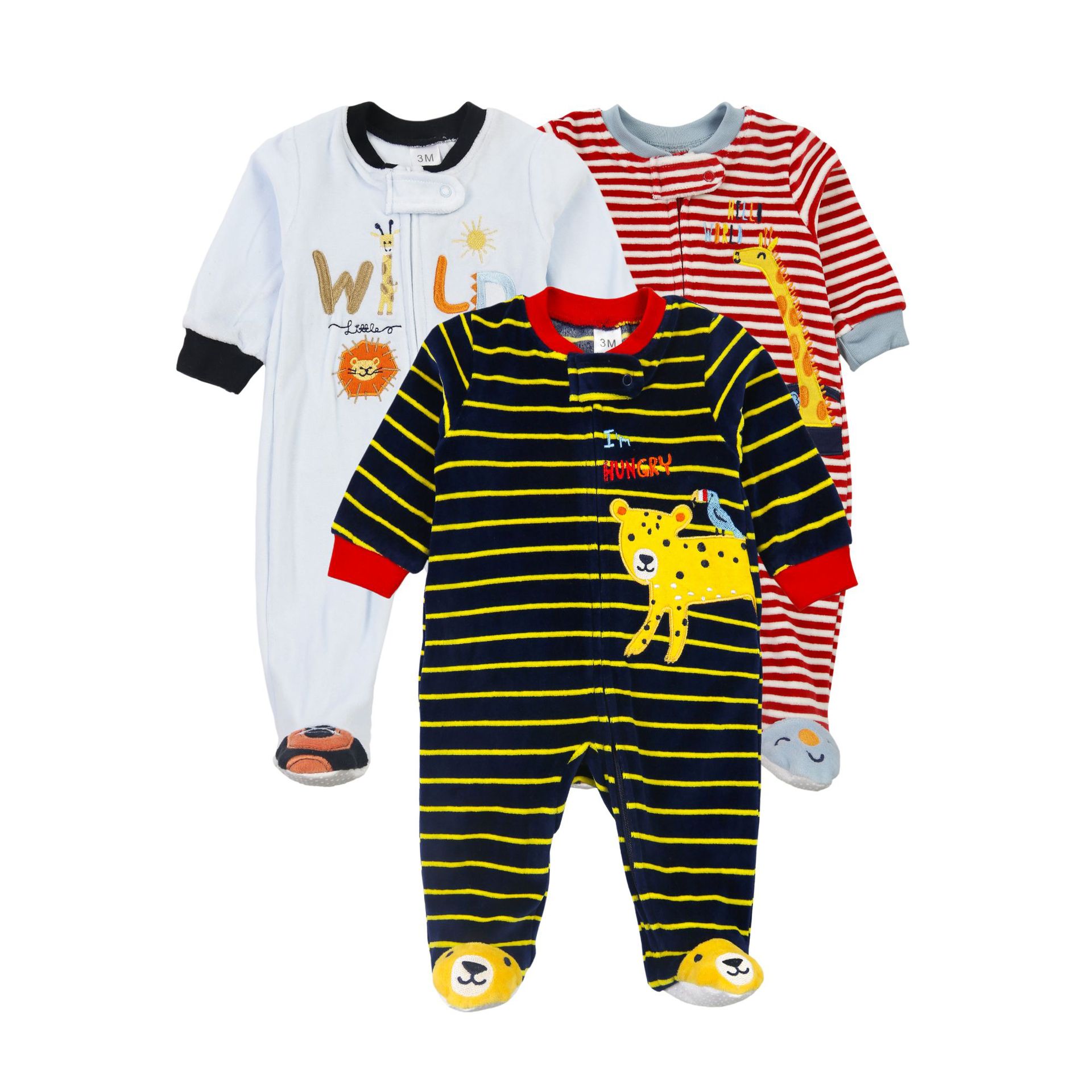 SOURCE Factory Cross-Border Foreign Trade Baby Jumpsuit Spring and Autumn Long-Sleeved Baby Rompers Jumpsuit 3-Piece Set Jumpsuit