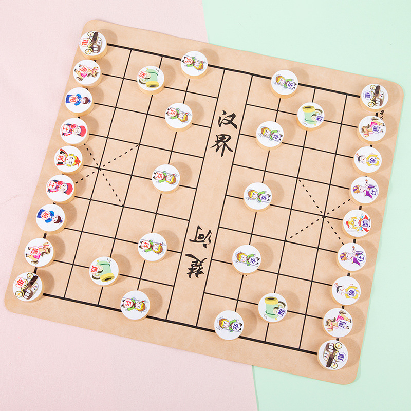 工厂直销木制儿童双面卡通象棋对战益智早教互动竞技战略桌游玩具