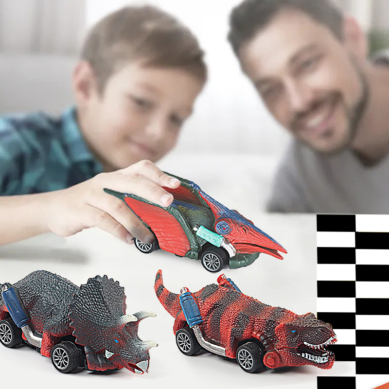 Dinosaur Pull Back Car Tyrannosaurus Model Children's Inertial Toys Drop-Resistant Hot Sale Wholesale Stall Cross-Border Factory Toys