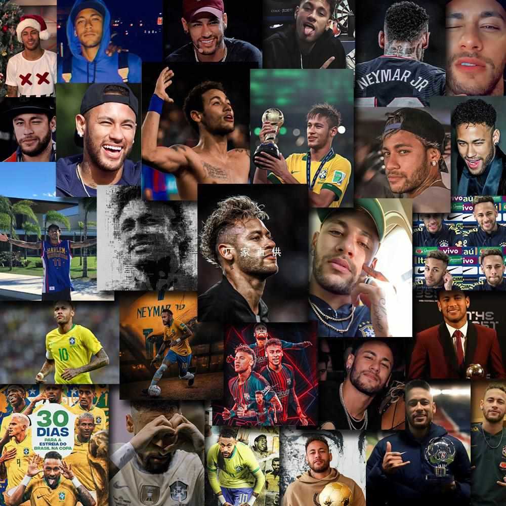 批发102张内马尔贴纸个性创意球星周边装饰防水贴画球迷应援小贴