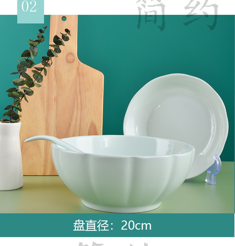 鲁青瓷餐具套装,盘碗碟,青瓷不烫手,送礼佳品旅游会销礼